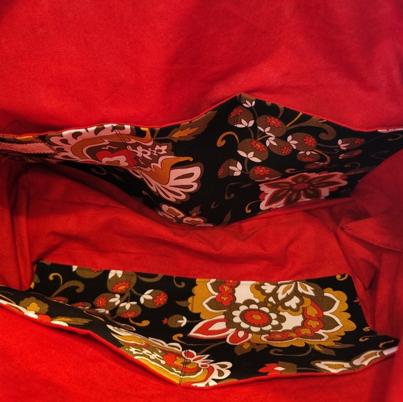 Handmade Large Cotton Bag Black and Red - Picture 2 of 2